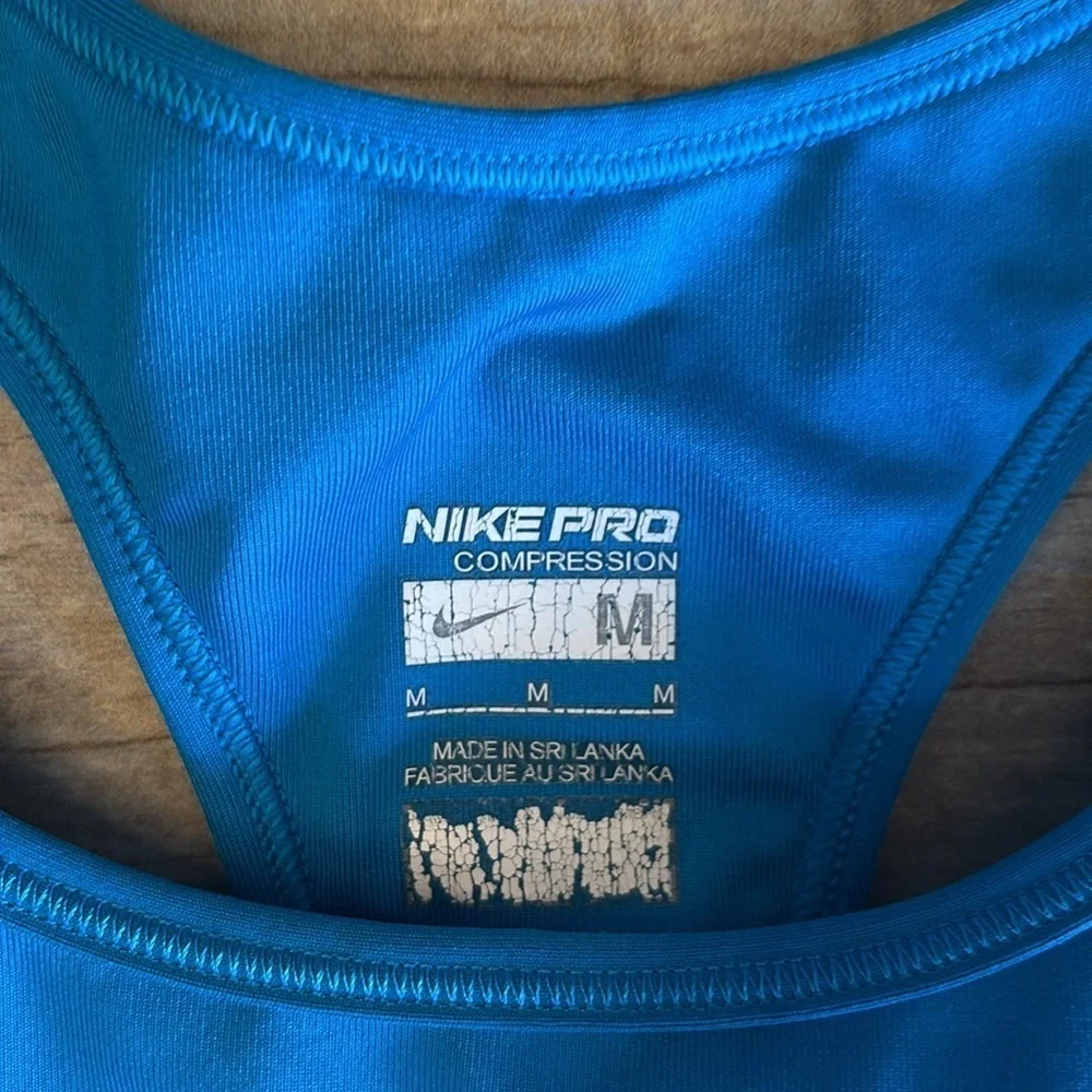 Nike Blue Athletic Dry Fit compression  Tank Top